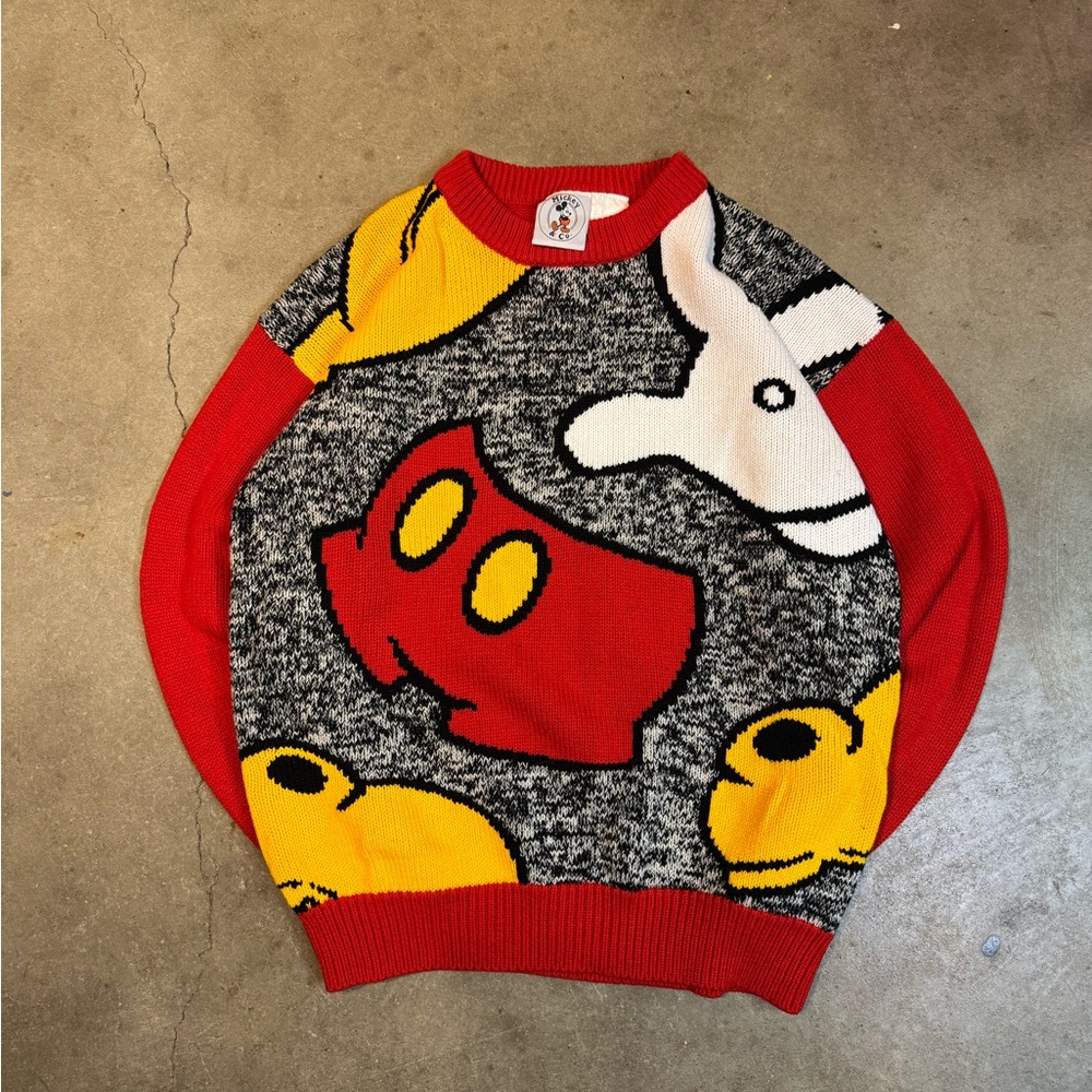 Vintage Mikey mouse Red and Yellow Graphic Sweater